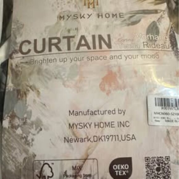 Floral Curtains - 2 panels - 52x108 - New - Picture 2 of 3